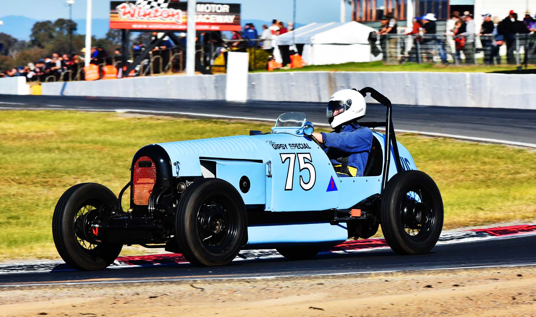 Vintage racing features at the Historic Winton race meeting