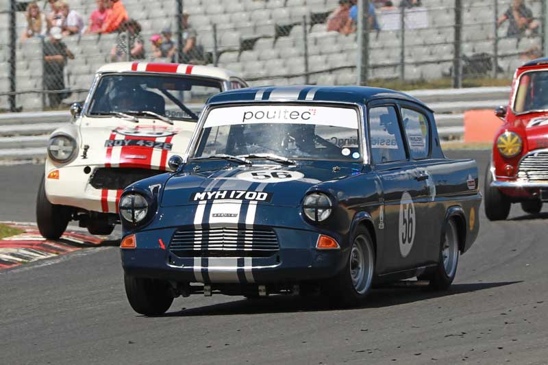 The Classic Touring Car Racing Silverstone event features pre-66 saloon car racing