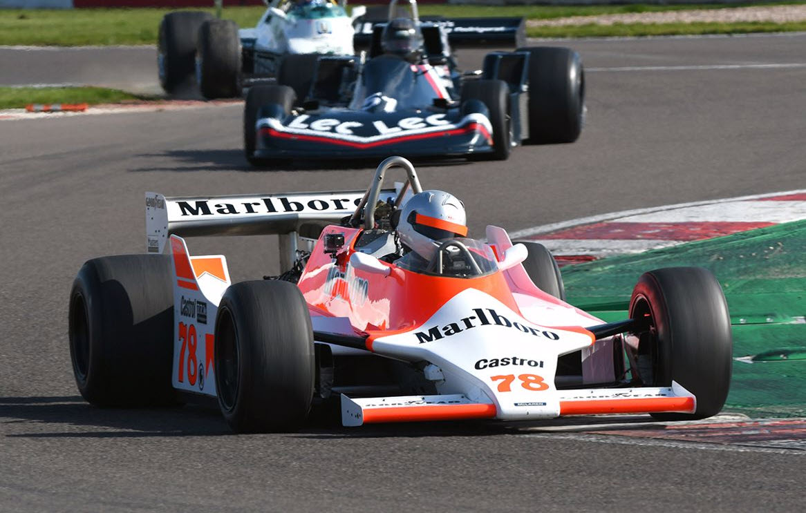 Classic Formula One racing cars at the Masters Historic Race Weekend at Donington Park