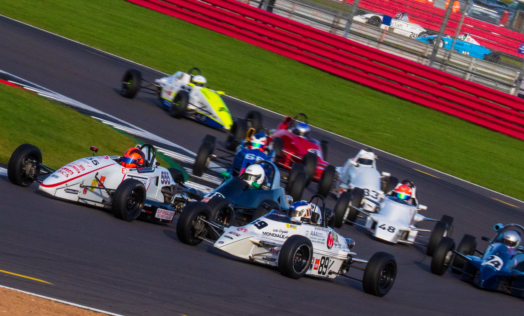 Historic Formula Ford racing at the HSCC Walter Hayes Trophy event at Silverstone