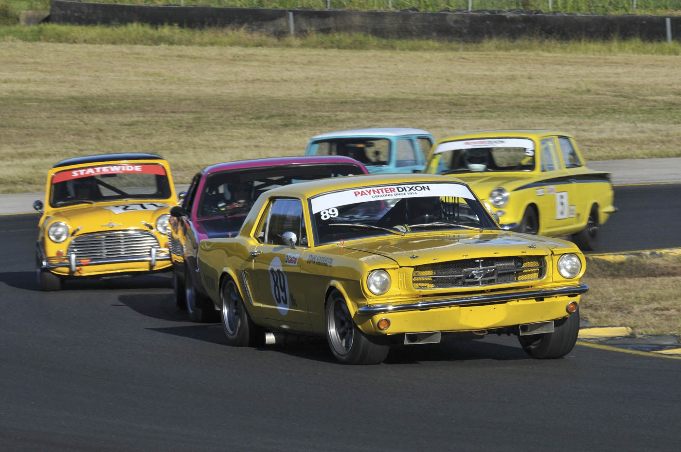 Close touring car racing at the HSRCA Sydney Classic event