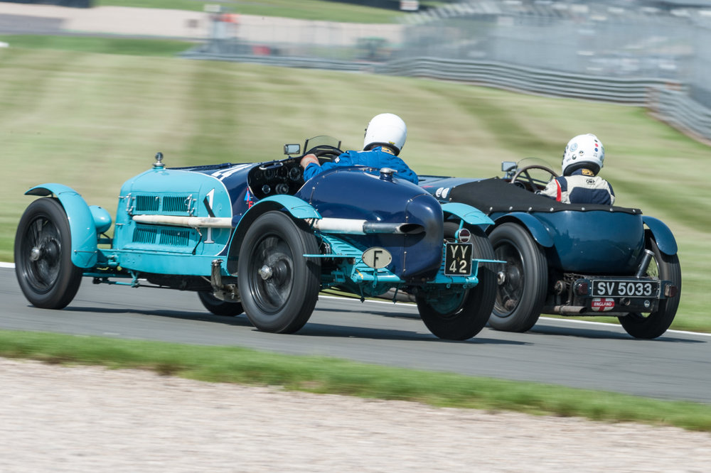 Racing at the Vintage Motorsports Festival at Donington Park